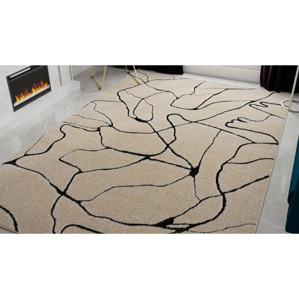 CosmoLiving by Cosmopolitan Cadence Contemporary Dhurrie Beige Area Rug